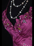 Classy Prom Dresses 1950s A line Spaghetti Straps Grape Tulle Long Parties Gowns Evening Dress HZ0311