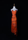 Shinning Mermaid Spaghetti Straps Orange Beaded Bodice Chiffon Prom Dresses Impress 18th Birthday Outfits Prom Gown HZ0311
