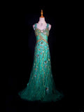 Vintage A line 1950s Sweetheart Tulle Green With Beads Long Prom Dresses Inspo 20th Birthday Outfit Formal Gowns HZ0311