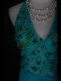 Retro 60s High Low V Neck Blue Chiffon With Beads Lace Prom Dresses Inspo 22th Birthday Outfit Formal Gown HZ0311