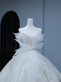 Princess Long Wedding Gowns Ball Gown Sweetheart Style for Bride With Pleated Ruched Train White Bridal Dress HZ0311
