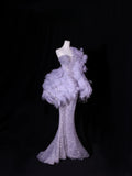 Modest Prom Dresses Aesthetic Mermaid Sweetheart Silver Gray Sequin Inspiration Style Impress Long Party Formal Gown HZ0311