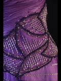 Vintage A Line One Shoulder Purple 1950s With Pleated Ruffled Beaded Bodice Long Prom Dresses Inspo Birthday Outfit Formal Gown HZ0311