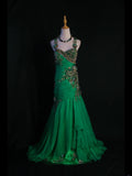 Vintage Mermaid Sweetheart Green Chiffon 1950s With Pleated Ruffled Beaded Bodice Long Prom Dresses Inspo Birthday Outfit Formal Gown HZ0311