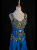 Vintage A Line V Neck 80s With Gold Beaded Appliqued Bodice Long Prom Max Dresses Inspo 18th Birthday Outfit Formal Dress For Women HZ0311