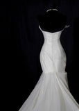 Modest Long Wedding Dresses Mermaid Strapless Chiffon Style for Bride With Pleated Bodice Train Bridal Dresses HZ0311
