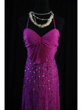 Vintage Mermaid Spaghetti Straps Fuchsia Chiffon 90s With Beadings Prom Max Dresses Inspo 19th Birthday Outfit Formal Dress For Women HZ0311