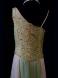 Retro 80s A line Irregular Neck Lilac Green Chiffon With Beadings Prom Dresses Inspo 22th Birthday Outfit Formal Dress HZ0311