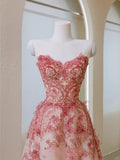 Unique Ball Gown Sweetheart Lace Prom Dresses Long Party Dress 20th Birthday Outfits Formal Gown HZ0311