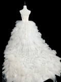 Retro Ball Gown Strapless Tulle Layers Style Long 1950s Inspired Wedding Dress Bride Gowns Wedding Dresses HZ0311