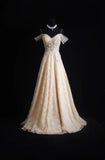 Retro A Line Spaghetti Straps Long/Floor-Length Tulle Prom Dresses With Appliqued Beading HZ0311
