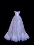 Chic Ball Gown Strapless Lilac With Beaded Crystals Bodice Inspo Formal Party Gowns Prom Dresses HZ0311