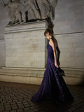 Sparkling Mermaid Spaghetti Strap Purple Sequined Prom Dress Long 18th Birthday Party Gown Formal Dresses HZ0311