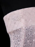 Chic Mermaid Strapless Pink With Train Sequined Long Party Dresses Prom Dresses Impress Wedding Guest Dress HZ0311