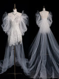 Classic Sheath Wedding Dresses Strapless Short White With Sleeves Brides Dress Summer Bridal Gowns HZ0311