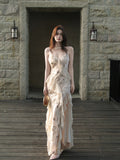 Elegant Mermaid Spaghetti Strap Pink Chiffon Rose Sequin Long Layered Prom Dress Aesthetic Graduation Evening Outfits HZ0311