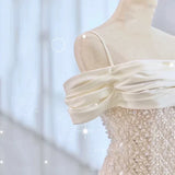Modest Mermaid Spaghetti Straps White Sequin Prom Dresses Inspiration Long Party Night Evening Dress 20th Birthday Outfits HZ0311