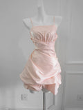 Vintage Ball Gown Spaghetti Straps Short Cocktail Dress 16th Birthday Outfits Homecoming Dresses Night Party Gown HZ0311