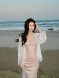 Elegant Mermaid Square Neck Satin Pink Ankle Length Prom Dresses 16th Nigh Party Birthday Outfits HZ0311