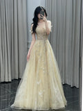 Classy A line Off The Shoulder With Cap Sleeves Sequins Long Formal Prom Dresses Dance Night Outfits Party Gowns HZ0311