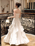 Modest Mermaid Spaghetti Straps White Ruffles Long Prom Dresses Wedding Guest Dress 20th Birthday Outfits HZ0311