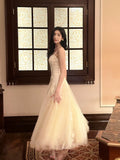 Simple A Line Spaghetti Straps Lace Ankle Length Prom Dresses 17th Nigh Party Birthday Outfits HZ0311