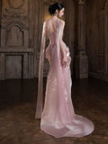 Sparkly Mermaid Strapless Pink Sequins Prom Dresses Inspiration Long Party Night Evening Gowns 19th Birthday Outfits HZ0311