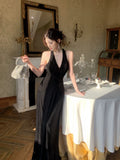 Elegant Mermaid Halter Black Sleeveless Backless Prom Dresses 16th Nigh Party Birthday Outfits HZ0311