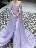 Sparkly Mermaid Halter Lilac Sequins Prom Dresses Inspiration Long Party Night Gowns 20th Birthday Outfits HZ0311
