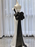 Elegant Mermaid Strapless White Sequins Prom Dresses Inspiration Long Party Evening Dress 19th Birthday Outfits HZ0311