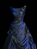 Unique Ball Gown Scoop Neck Royal Blue Satin With Multi Layered Beadings Long Quinceanera Dresses Sweet 15 16 Birthday Outfits Gown HZ0311