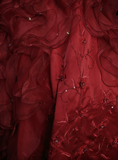 Ball Gown Strapless Burgundy Sleeveless With Applique Women's Dress Satin Long Quinceanera Dresses Sweet 16 Birthday Quince Dress Outfits HZ0311