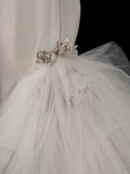 Vintage Mermaid Strapless Sleeveless White Fitted Long Wedding Dress Bride Gown Wedding Dresses HZ0311