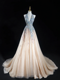 Timeless Ball Gown Halter Neck Champagne Blue Sequin Long Prom Dresses For Teens Formal Dress Birthday Outfits Prom Gown HZ0311