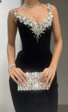 Elegant Mermaid Sweetheart Black Bodycon Evening Women Party Long Formal Prom Dress 16 Birthday Gown Ladies Dresses HZ0311