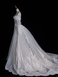 Civil Wedding Dresses Mermaid Sweetheart White With Long Sleeves Lace Brides Dress Fitted Bridal Gowns HZ0311